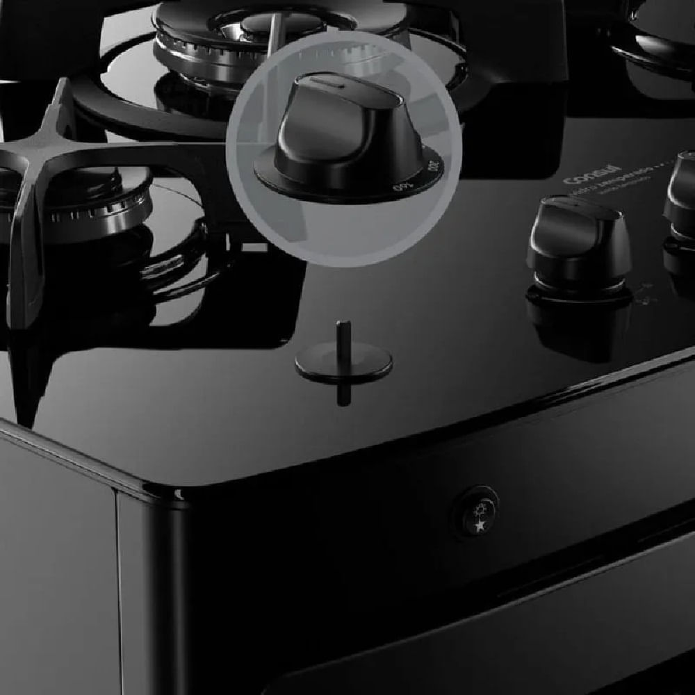 Fogão de Piso Consul 5 Bocas com Mesa de Vidro e Grades Individuais de Ferro Fundido Preto CFS5VAE – Bivolt - Image 7