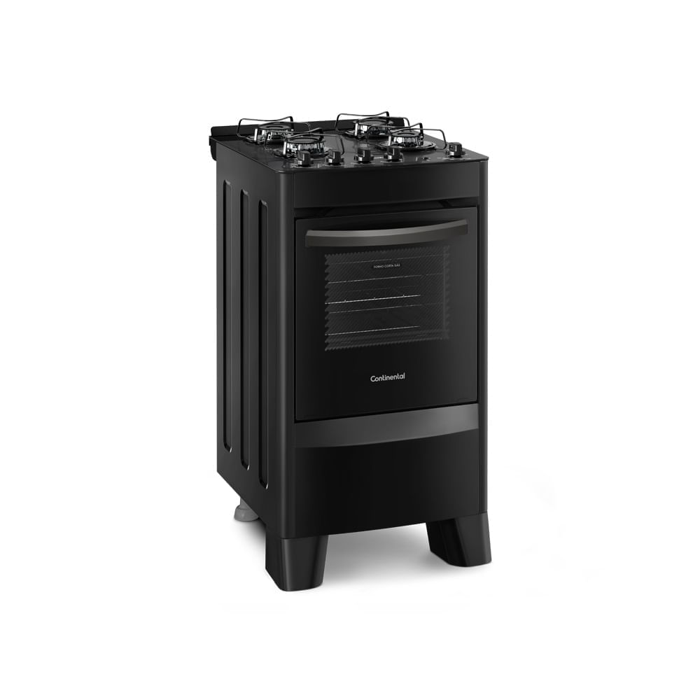 Fogão 4 Bocas Continental Automático com Mesa Compartimentada Preto FC4VP – Bivolt - Image 3