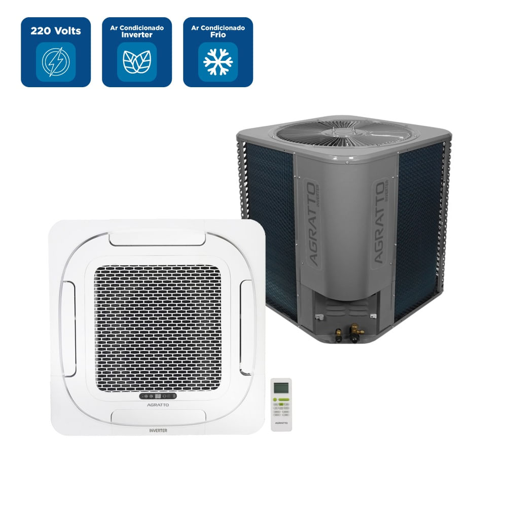 Ar Condicionado Split Cassete 4 Vias Inverter Agratto 36000 BTU/h Frio Monofásico LCI36F - 220 Volts - Image 2