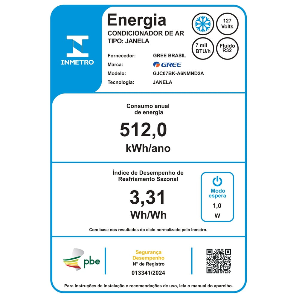 Ar Condicionado Janela Gree 7000 BTU/h Frio Mecânico GJC07BK-A6NMND2A - 127 Volts - Image 3